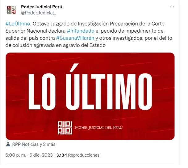 Foto: Poder Judicial Foto: Poder Judicial
