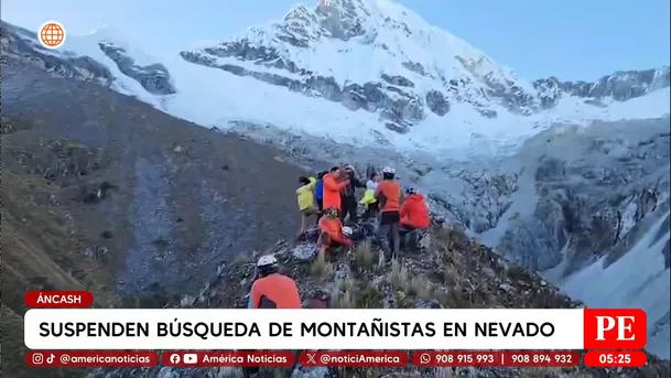 Suspenden búsqueda de montañistas en nevado en Áncash. Foto: América Noticias