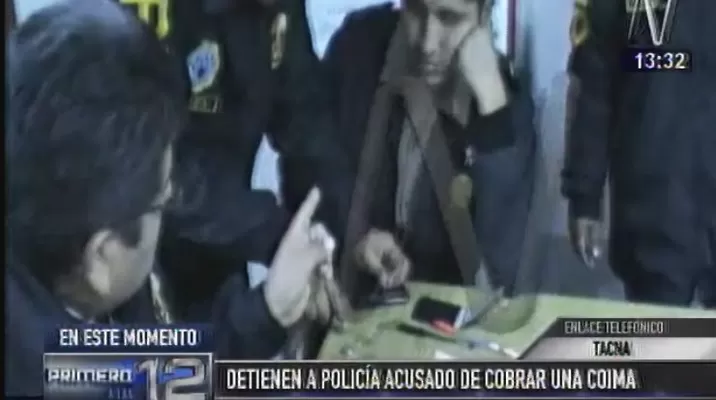 Policía acusado de recibir coima en Tacna. Captura: Canal N Policía acusado de recibir coima en Tacna. Captura: Canal N