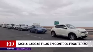 Fila de vehículos en la frontera. América Noticias