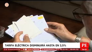 Tarifa eléctrica bajará hasta 3,5 % este mes en todo el país. Foto y video: América Noticias