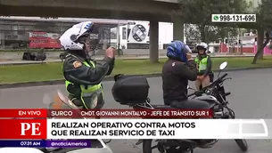 Operativo contra servicio de taxi en moto.