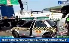 Un taxi y un camión chocaron en la autopista Ramiro Prialé - Noticias de justin-bieber-noticias