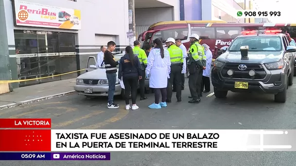 Taxista fue asesinado de un balazo en la puerta de terminal terrestre en La Victoria. Foto: América Noticias