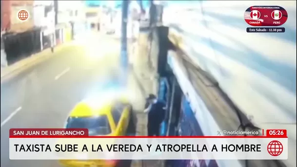 Taxista atropella a un hombre en San Juan de Lurigancho. Foto: América Noticias Taxista atropella a un hombre en San Juan de Lurigancho. Foto: América Noticias