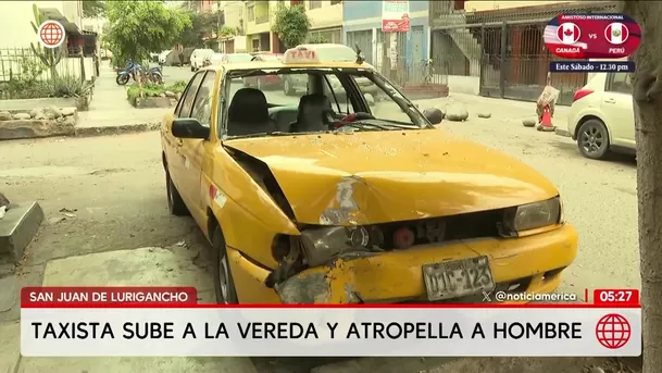 Taxista atropella a un hombre en San Juan de Lurigancho. Foto: América Noticias Taxista atropella a un hombre en San Juan de Lurigancho. Foto: América Noticias
