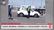 Taxista atropella a policía y fiscalizador en Jorge Chávez