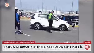 Taxista atropella a policía y fiscalizador en aeropuerto Jorge Chávez. Foto y video: América Noticias