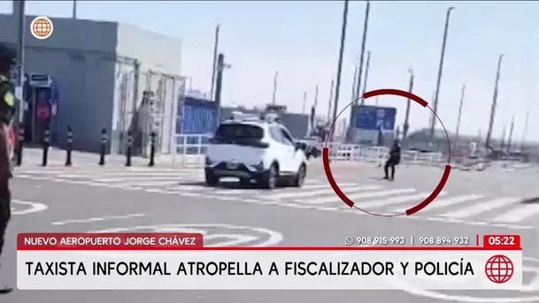 Taxista atropella a policía y fiscalizador en aeropuerto Jorge Chávez. Foto: América Noticias