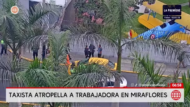 Taxista sin licencia atropelló a mujer en Miraflores/ América Noticias Taxista sin licencia atropelló a mujer en Miraflores/ América Noticias