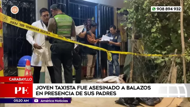 Joven taxista fue asesinado a balazos en presencia de sus padres en Carabayllo. Foto: América Noticias