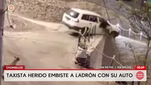 Taxista herido embiste a ladrón con su auto en Chorrillos. Foto y video: América Noticias
