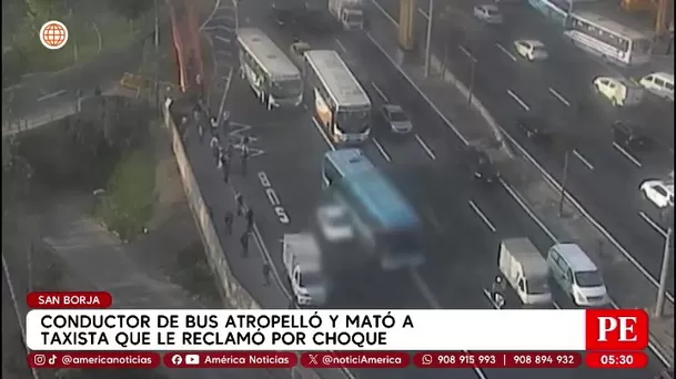 Taxista muere atropellado tras reclamar por choque en San Borja. Foto: América Noticias Taxista muere atropellado tras reclamar por choque en San Borja. Foto: América Noticias