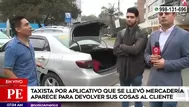 Taxista de Uber devolvió mercadería que pasajero olvidó hace dos días