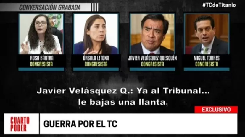 TC: Bartra, Torres, Letona y Velásquez Quesquén hablaron sobre elección de magistrados en audio