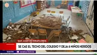 Techo de colegio cae y deja 6 niños heridos