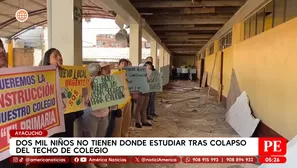 Niños no tienen dónde estudiar tras colapso del techo del colegio en Ayacucho. Foto y video: América Noticias