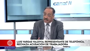 Luis Vargas Valdivia, representante de Telefónica. Foto: Captura de TV