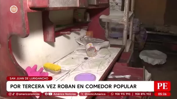 Tercer robo al comedor popular en San Juan de Lurigancho genera alarma. Foto: América Noticias Tercer robo al comedor popular en San Juan de Lurigancho genera alarma. Foto: América Noticias