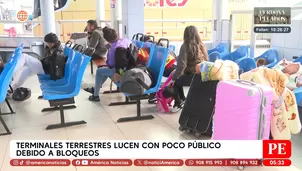 Terminales terrestres lucen con poco público debido a bloqueos. Foto y video: América Noticias