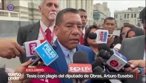 La tesis de maestría del diputado Arturo Eusebio, del partido Obras, registra un 65 % de similitud según un análisis con Turnitin. Un especialista identifica secciones plagiadas de trabajos escolares, investigaciones académicas e incluso agradecimientos de una tesis extranjera. Video: Cuarto Poder