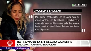 Testimonio de Jackeline Salazar tras su liberación. Foto y video: Unidad de investigación