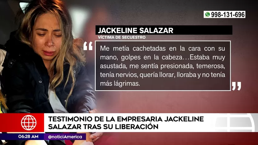 Testimonio de la empresaria Jackeline Salazar tras su liberación