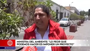 Fabiola Muñoz, ministra del Ambiente. Foto y video: América Noticias