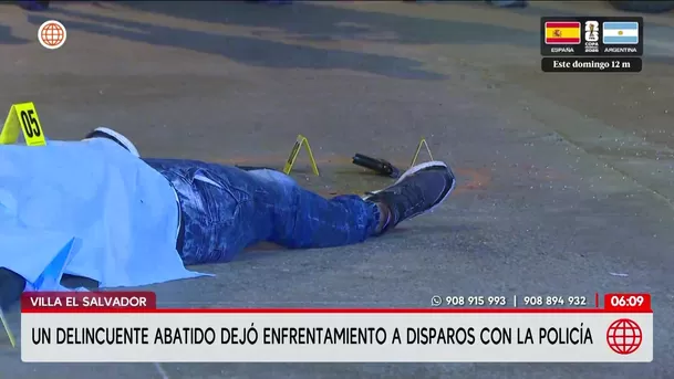 Tiroteo en Villa El Salvador deja un delincuente abatido. Foto: América Noticias Tiroteo en Villa El Salvador deja un delincuente abatido. Foto: América Noticias