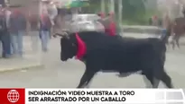 Toro fue arrastrado en Huamanga, Ayacucho.