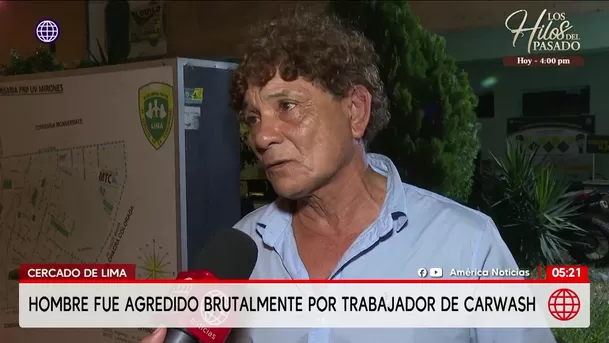 Trabajador de carwash agrede salvajemente a hombre en el Cercado de Lima. Foto: América Noticias Trabajador de carwash agrede salvajemente a hombre en el Cercado de Lima. Foto: América Noticias
