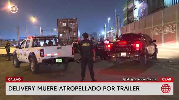 Trabajador de delivery murió tras ser atropellado por un tráiler en el Callao. Foto: América Noticias