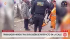 Trabajador de limpieza herido tras explosión en Independencia