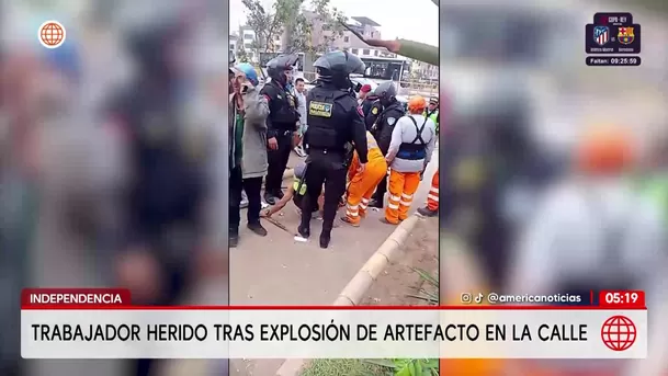 Trabajador de limpieza herido tras explosión de artefacto en Independencia. Foto: América Noticias