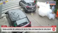 Trabajadora de limpieza resulta ilesa tras detonación en Surco