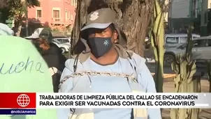 Protesta de trabajadoras de limpieza del Callao. América Noticias