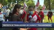 Trabajadores de casinos y tragamonedas protestan para ser incluidos en el reinicio de actividades 
