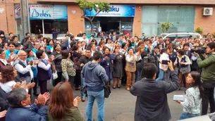 Trabajadores protestaron en los exteriores del INEI. Foto: larepublica.pe