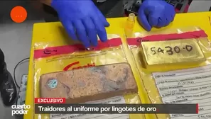 Una red criminal integrada por al menos diez policías realizaba operativos para incautar lingotes de oro y reemplazarlos por barras de cobre. Video: Cuarto Poder