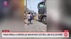 Tráiler arrolla a esposos en moto eléctrica en el Callao