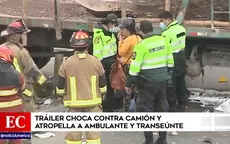 Tráiler choca contra camión y atropella a ambulante y transeúnte  - Noticias de plaza-mayor