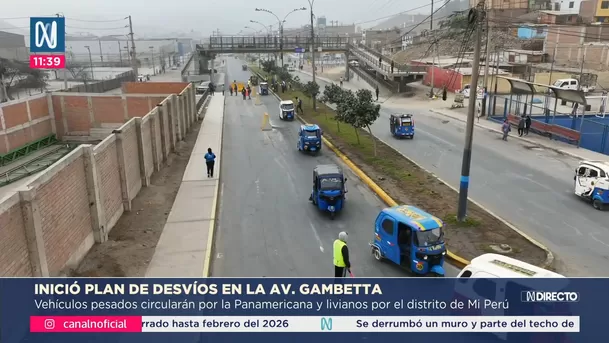 Cierre en av. Néstor Gambetta por forado seguirá hasta febrero de 2026/ Canal N Cierre en av. Néstor Gambetta por forado seguirá hasta febrero de 2026/ Canal N