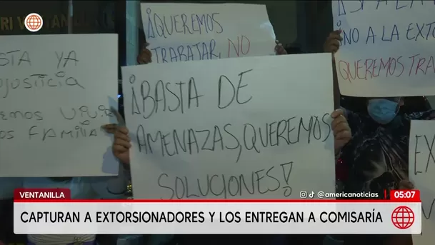 Transportistas detienen a dos presuntos extorsionadores en Ventanilla. Foto: América Noticias