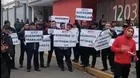 Protesta de transportistas de Lima y Callao en los exteriores del MTC