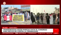 Transportistas marchan al Congreso exigiendo seguridad. Foto y video: América TV