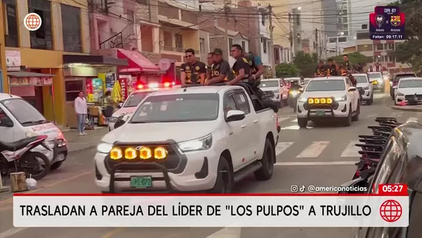 Trasladan a Trujillo a pareja del cabecilla de Los Pulpos capturada en Bolivia. Foto: América Noticias Trasladan a Trujillo a pareja del cabecilla de Los Pulpos capturada en Bolivia. Foto: América Noticias