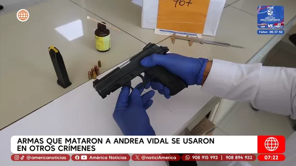 Tres armas de fuego se usaron en el crimen de Andrea Vidal. Foto: América Noticias