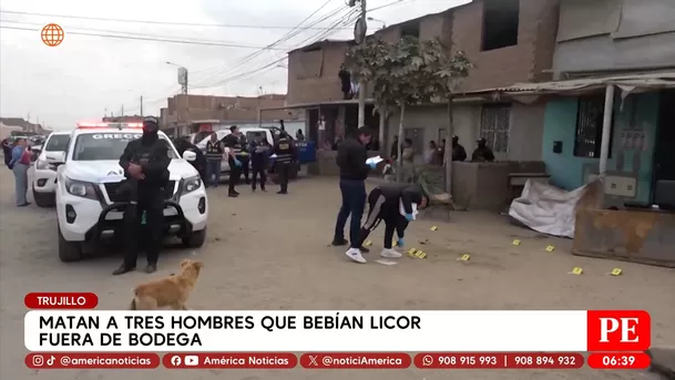 Tres hombres son asesinados frente a bodega en Alto Trujillo. Foto: América Noticias Tres hombres son asesinados frente a bodega en Alto Trujillo. Foto: América Noticias