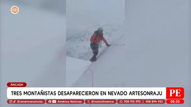 Tres montañistas desaparecieron en nevado Artesonraju en Áncash. Foto: América Noticias