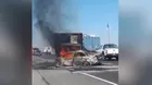 Tres mueren en choque e incendio en Panamericana Sur en Arequipa